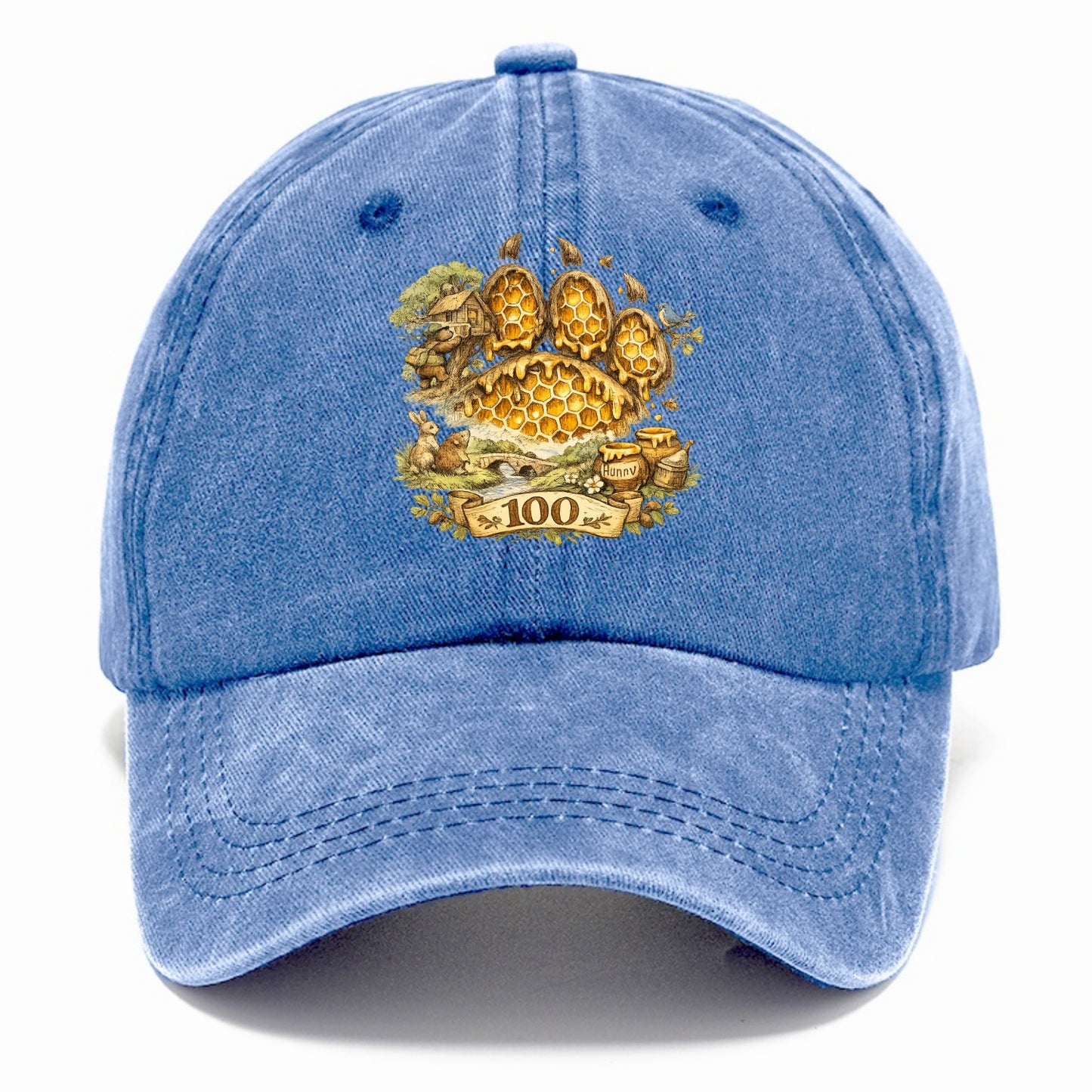 HONEY PAW | Bear paw print filled with honeycomb | Sticky evidence | Forest treasure - Classic Cap - Summer Sky(Blue)