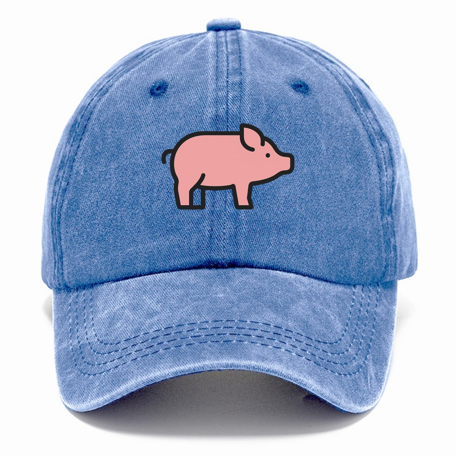 Pig - Pink farm pig flat side profile - Classic Cap - Summer Sky(Blue)