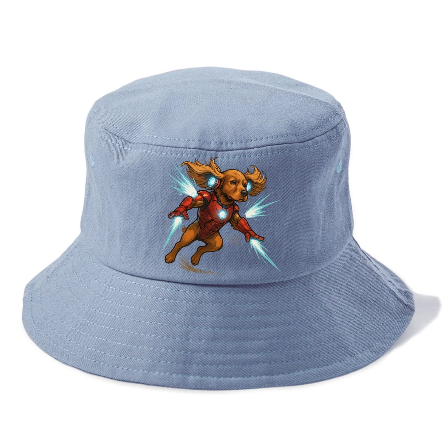 Cocker Spaniel Iron Man  - Bucket Hat - Summer Sky(Blue)
