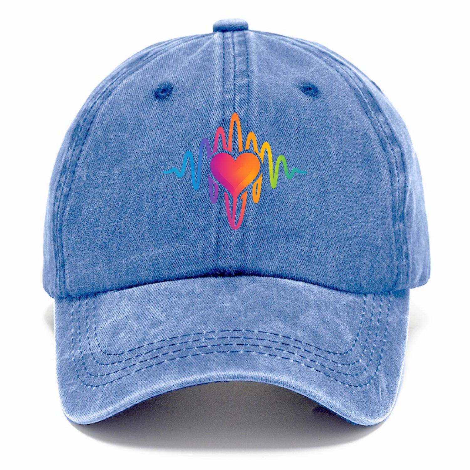 Love Frequency - Sound waves in rainbow Classic Cap - Summer Sky(Blue)
