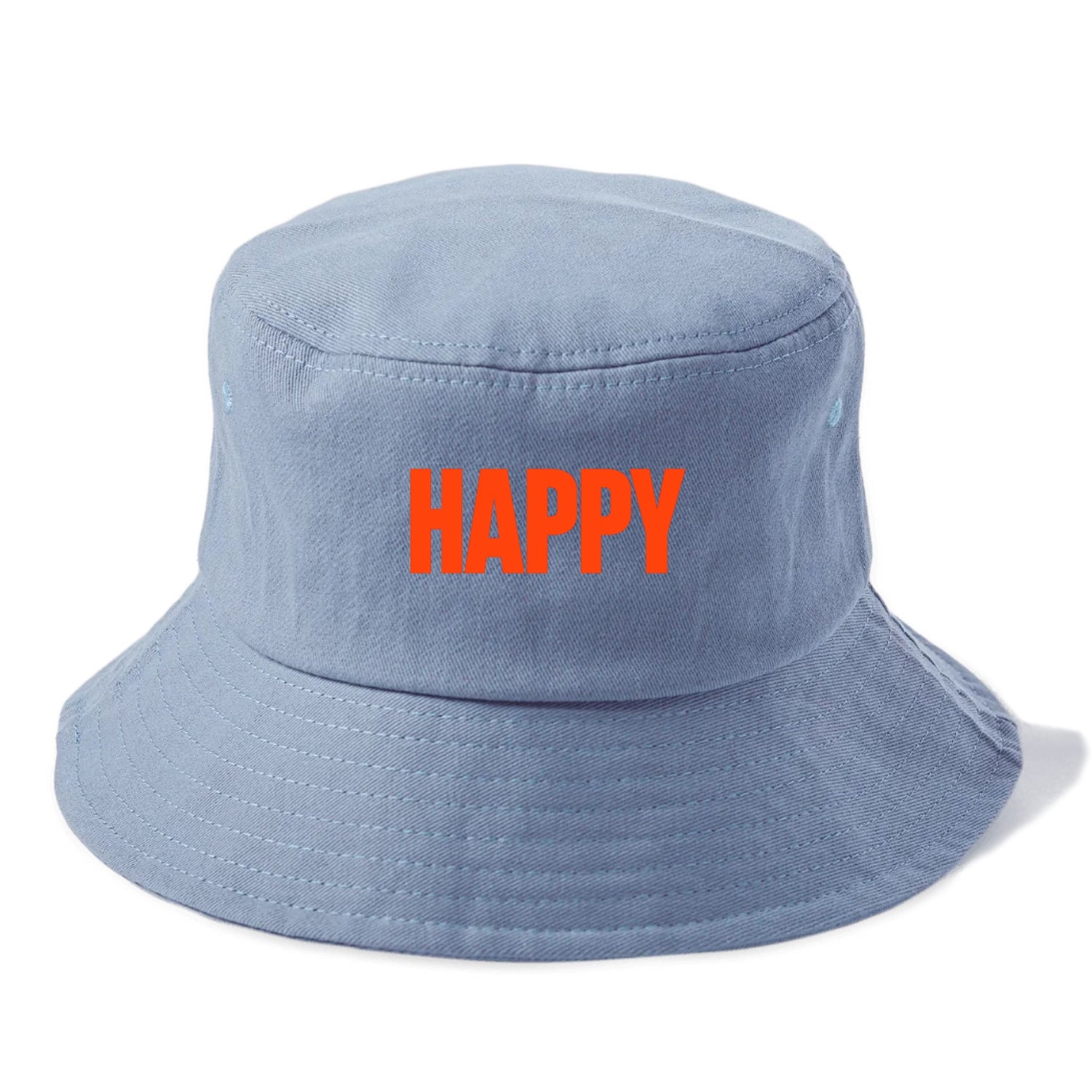 Bold typography design - "HAPPY" - joyful, content, pleased - Bucket Hat - Summer Sky(Blue)