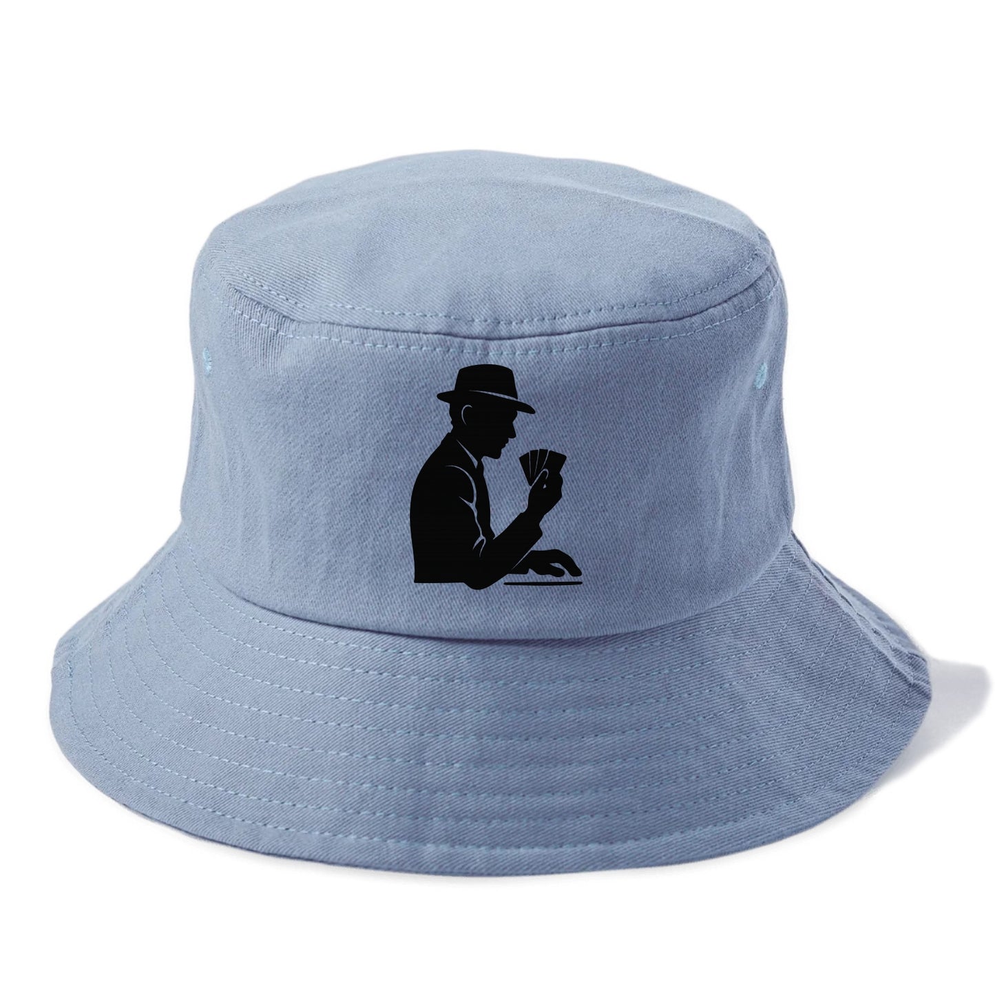 Poker player with cards close - Bucket Hat - Summer Sky(Blue)