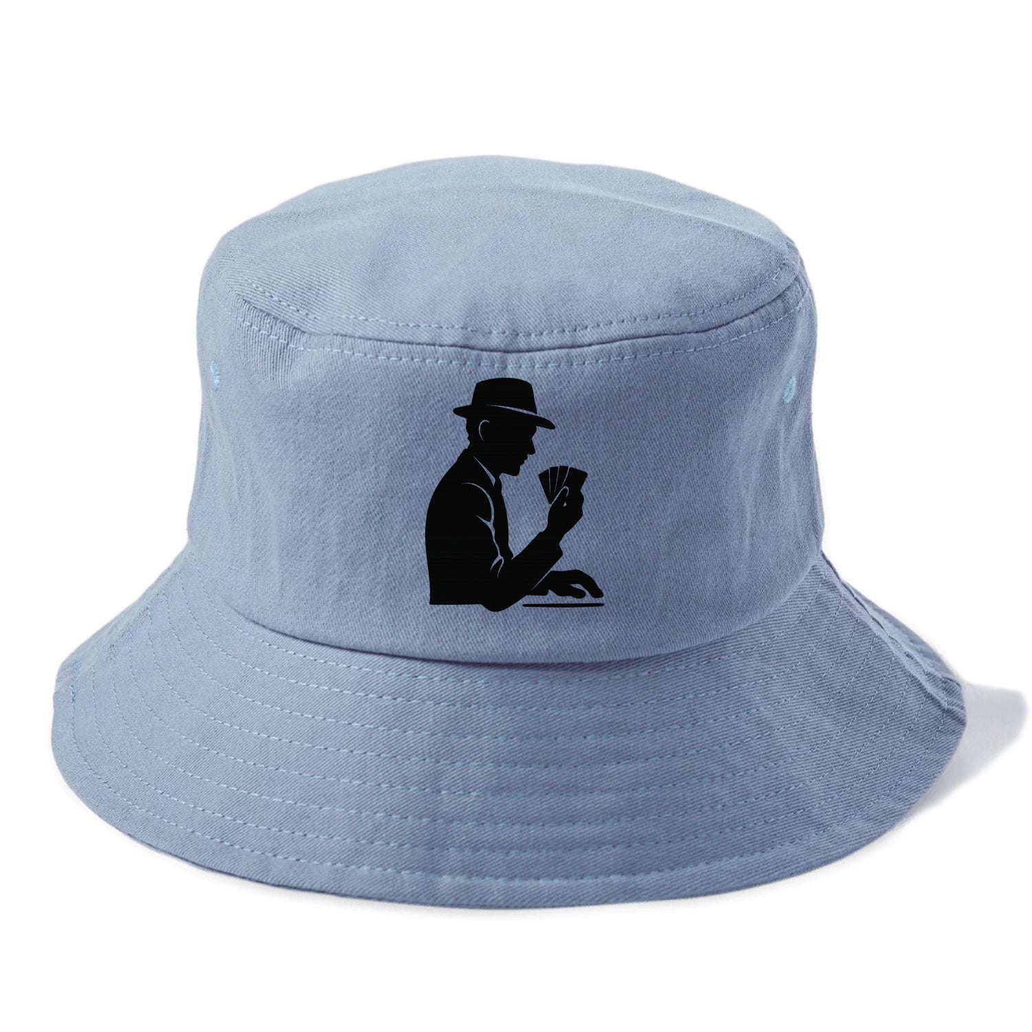 Poker player with cards close - Bucket Hat - Summer Sky(Blue)