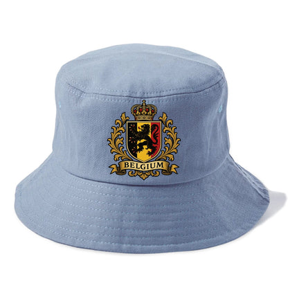 Belgium Lion Emblem (black Lion Rampant, Black/yellow/red Shield) Bucket Hat - Summer Sky(Blue)