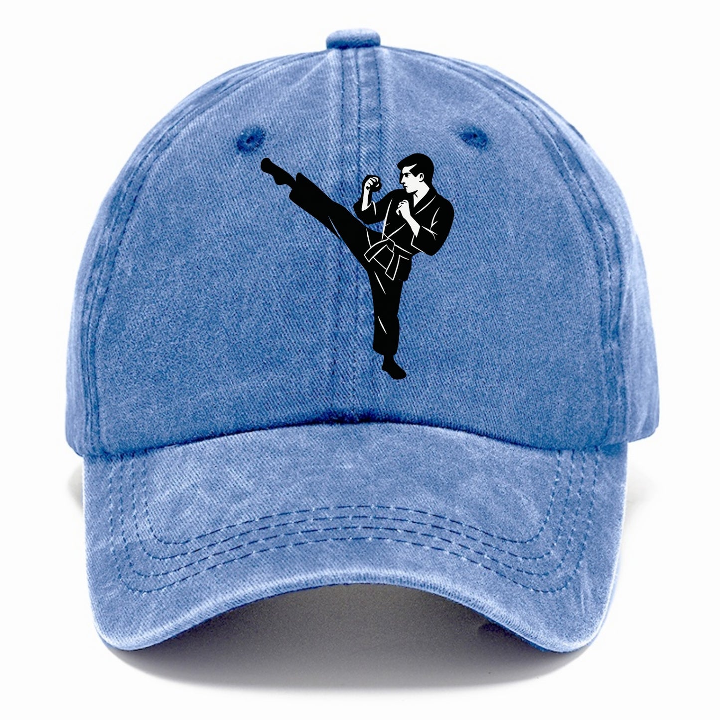 Martial artist performing a high kick - Classic Cap - Summer Sky(Blue)