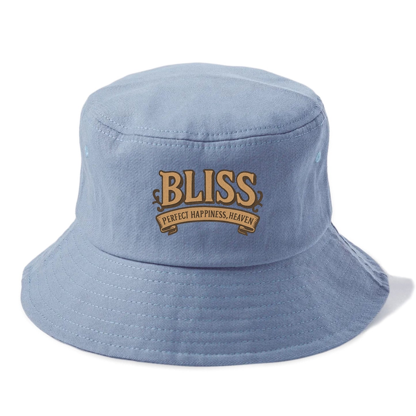 Bold typography design - "BLISS" - perfect happiness, heaven - Bucket Hat - Summer Sky(Blue)