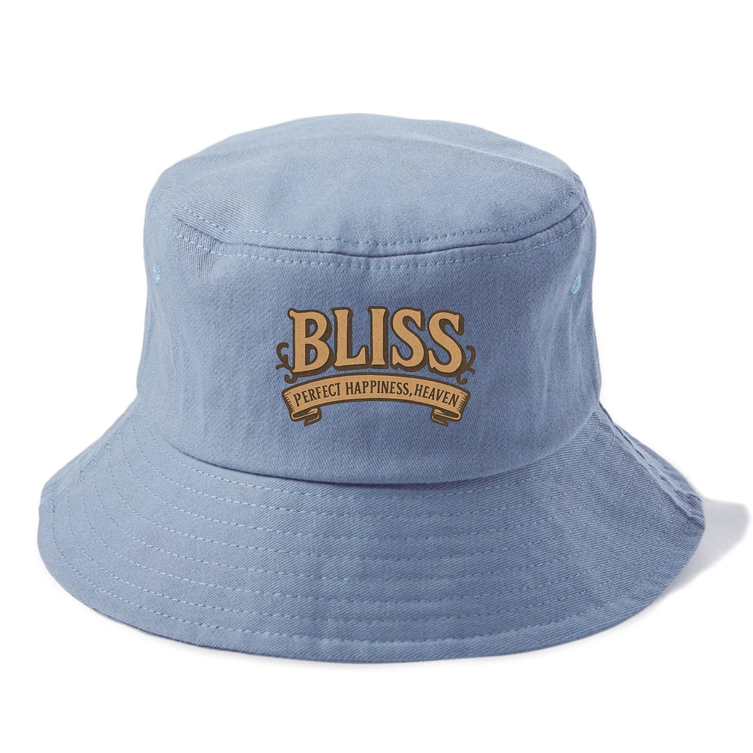 Bold typography design - "BLISS" - perfect happiness, heaven - Bucket Hat - Summer Sky(Blue)