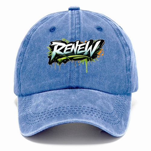 Bold typography design - RENEW - starting fresh, regenerating - Classic Cap