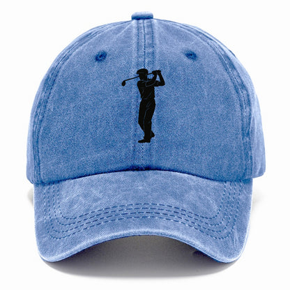 Golfer mid-swing with driver - Classic Cap - Summer Sky(Blue)