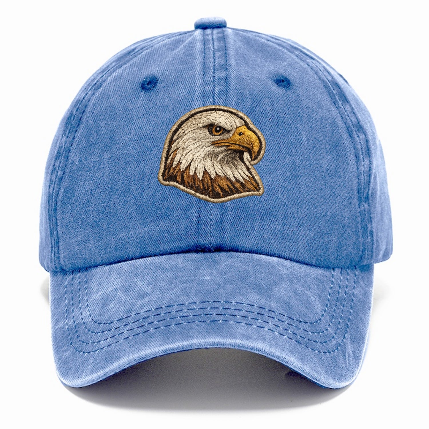 EAGLE HEAD PROFILE - majestic bald eagle in brown, white and gold , American pride - Classic Cap - Summer Sky(Blue)