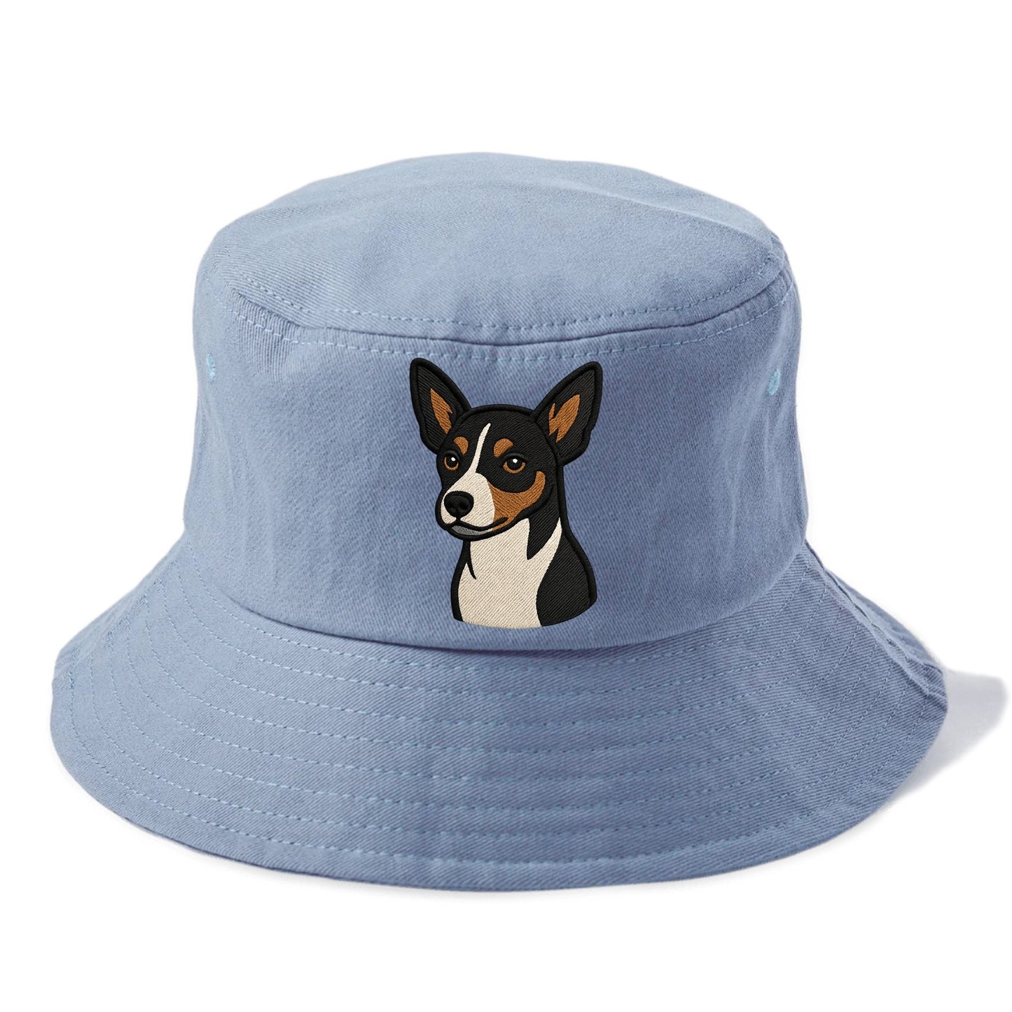 Rat Terrier - Tri-color embroidered pose - Bucket Hat - Summer Sky(Blue)
