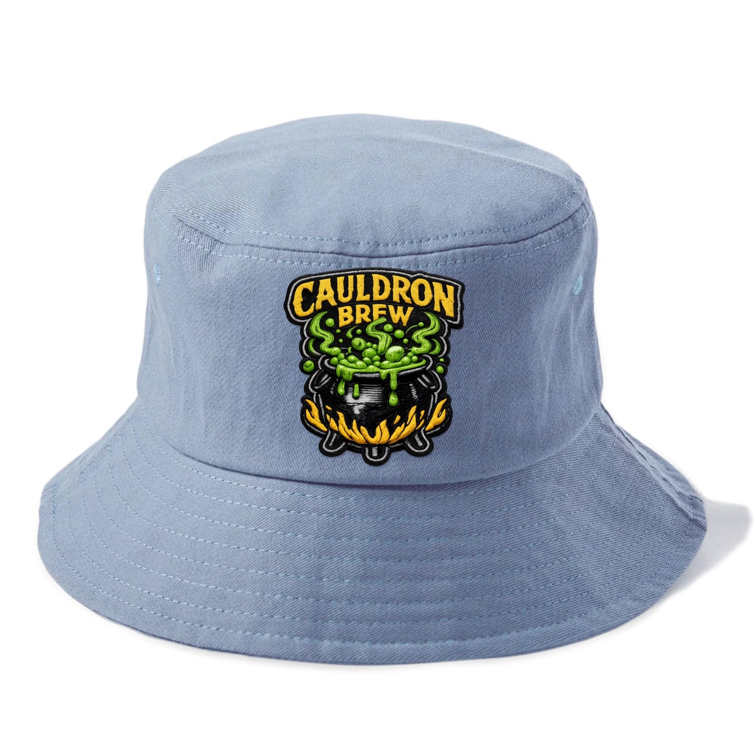 CAULDRON BREW - bubbling pot in black and green , witch craft - Bucket Hat - Summer Sky(Blue)