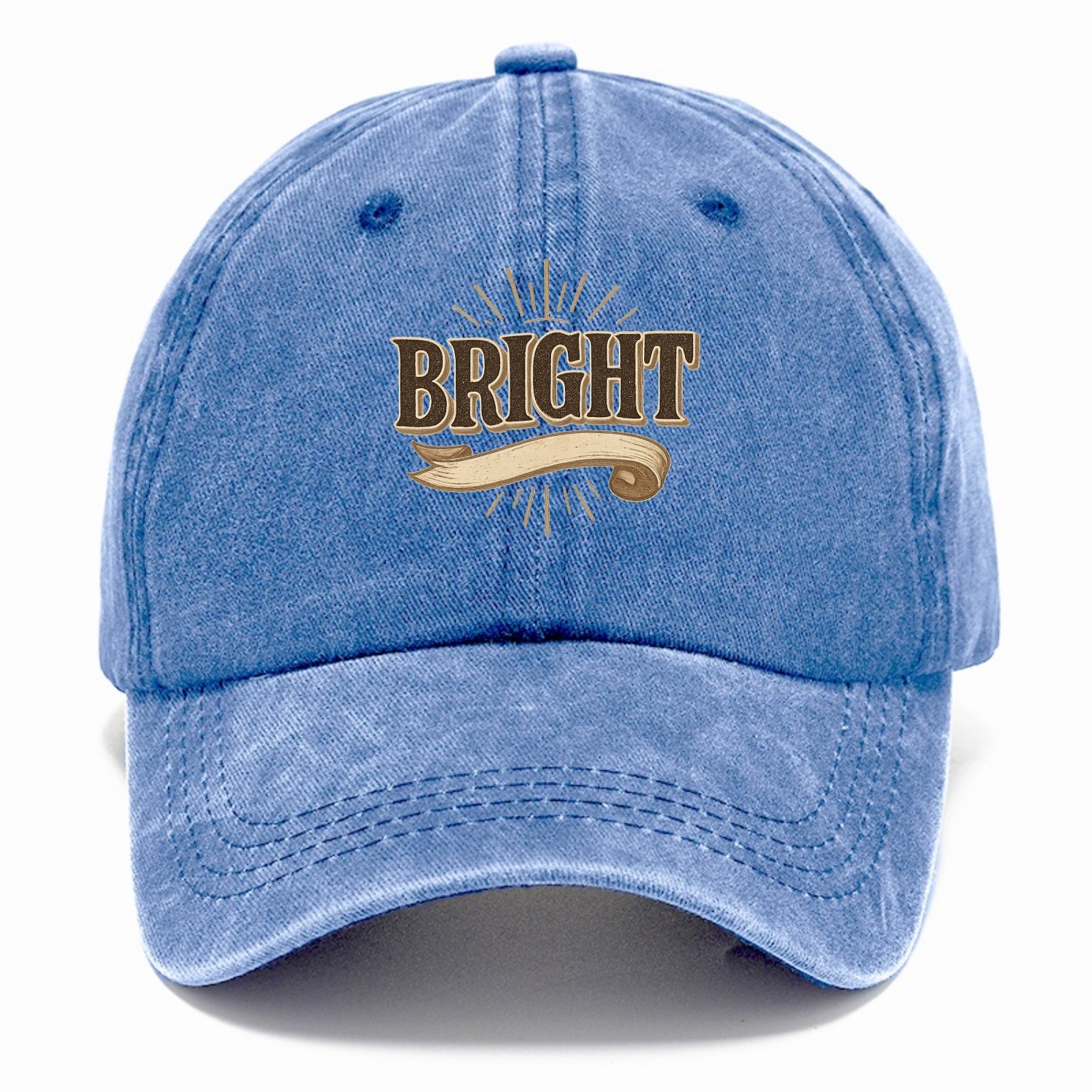 Bold typography design - "BRIGHT" - intelligent, shining - Classic Cap - Summer Sky(Blue)