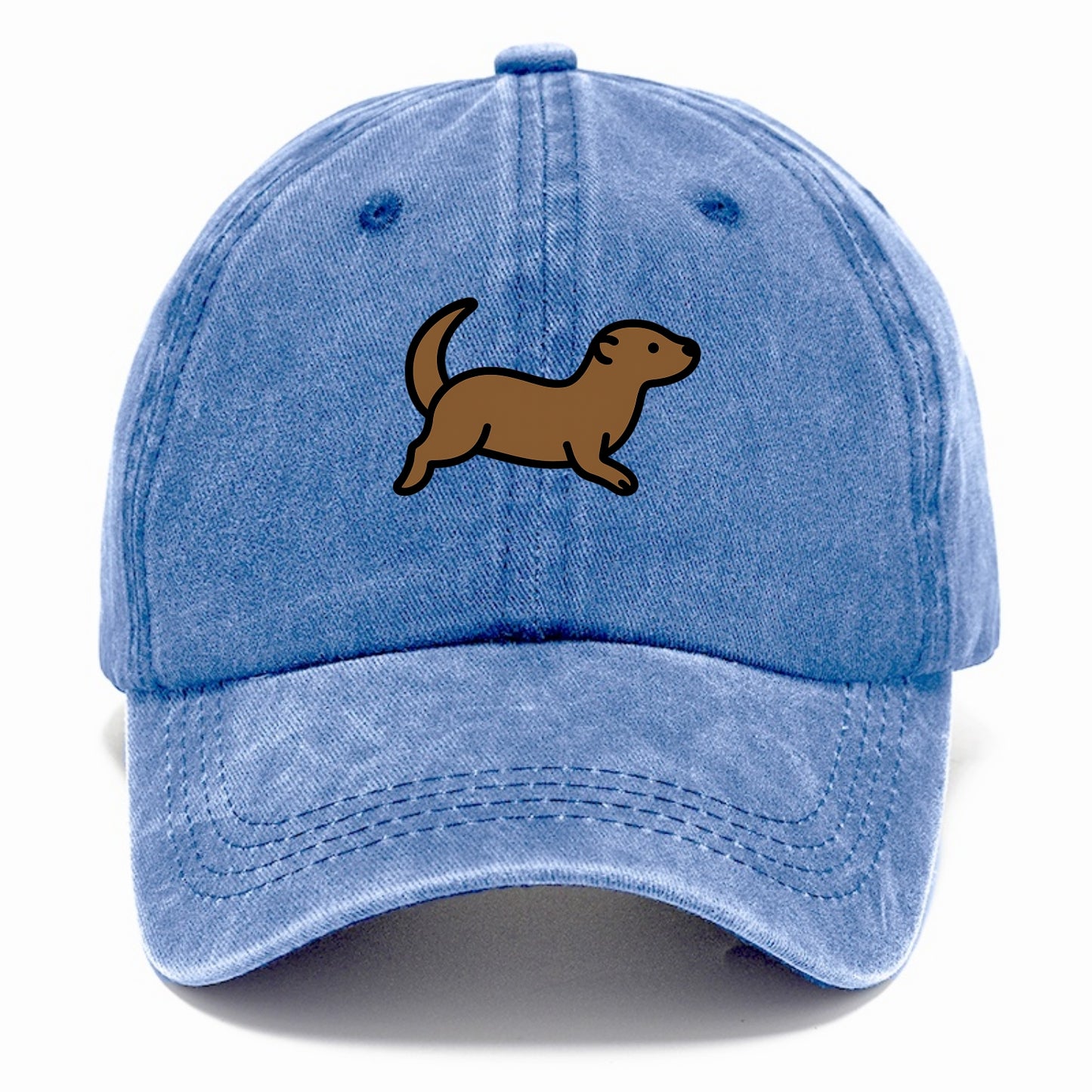 Otter - Brown sleek swimming pose flat side profile - Classic Cap - Summer Sky(Blue)