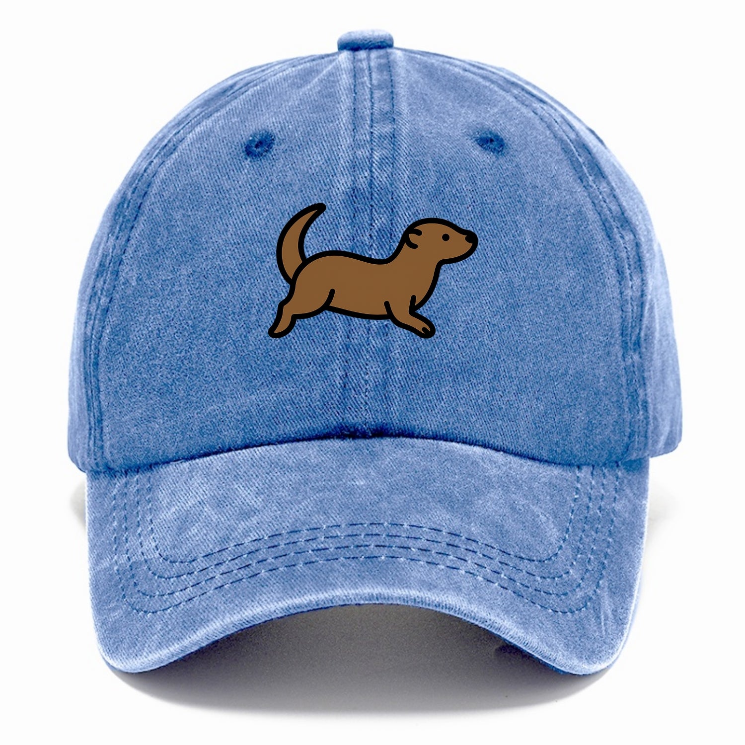 Otter - Brown sleek swimming pose flat side profile - Classic Cap - Summer Sky(Blue)