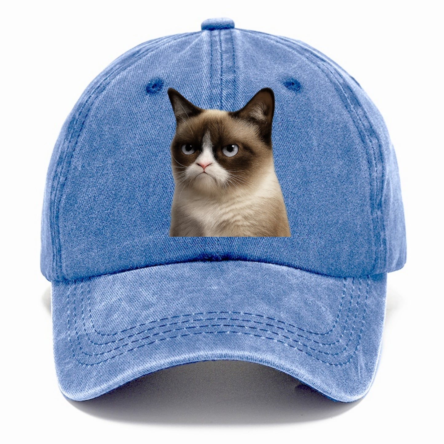 Grumpy Cat Expression  - Classic Cap - Summer Sky(Blue)