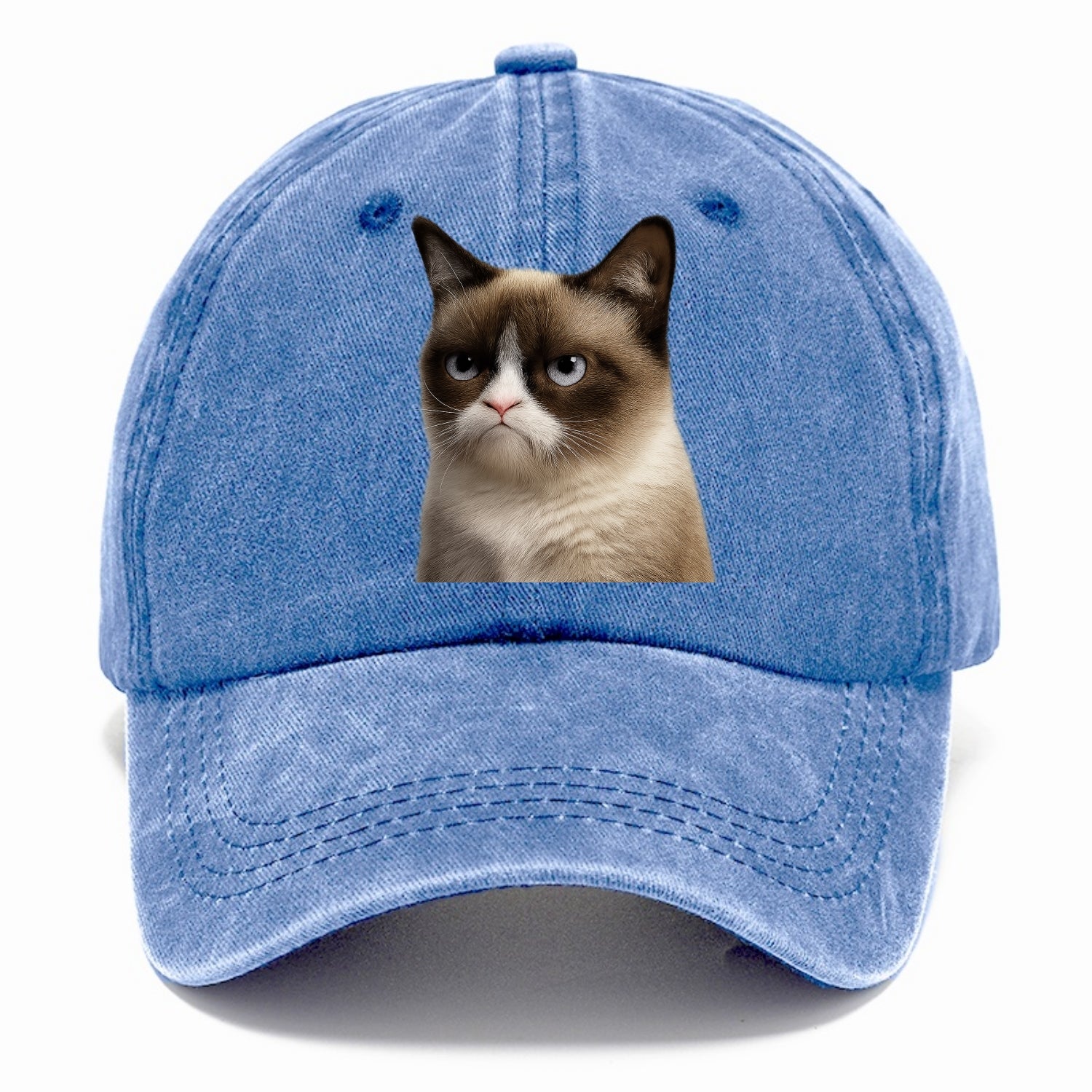 Grumpy Cat Expression  - Classic Cap - Summer Sky(Blue)