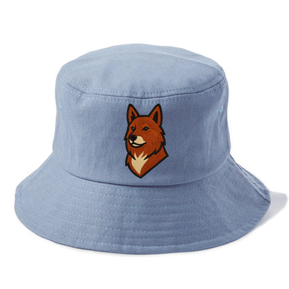 Finnish Spitz - Fox-red pointed ears embroidered pose - Bucket Hat - Summer Sky(Blue)