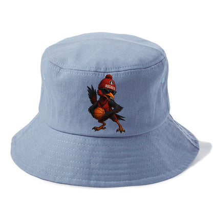 Houston Roadrunner wearing Rockets beanie with launch pad patch and wayfarer sunglasses - Bucket Hat - Summer Sky(Blue)