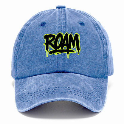 Bold typography design - "ROAM" - wander freely, no destination needed - Classic Cap - Summer Sky(Blue)