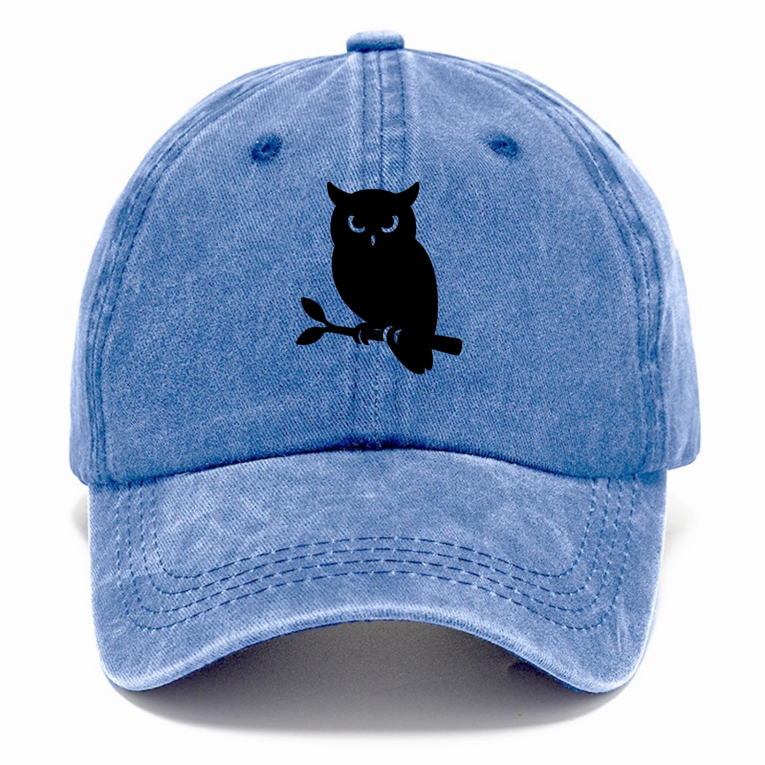 Owl perched on branch at night - Classic Cap - Summer Sky(Blue)