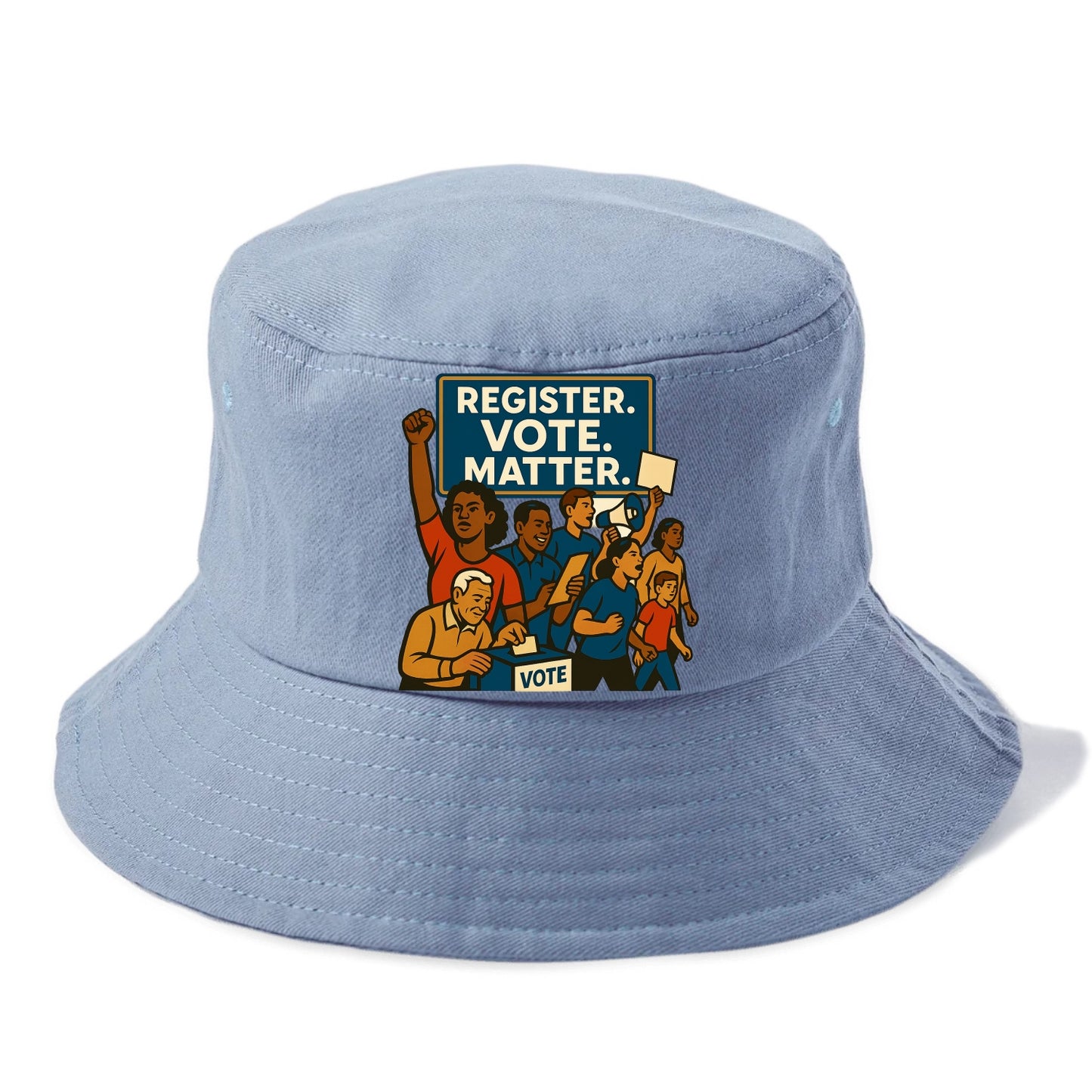 Voter registration drive bringing community together - "Register. Vote. Matter." - - Bucket Hat - Summer Sky(Blue)