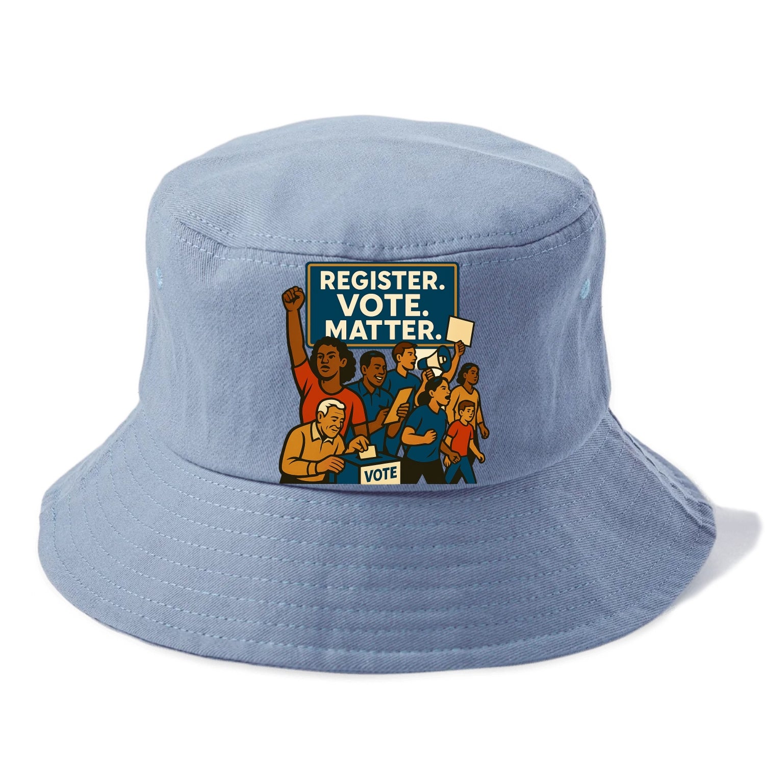 Voter registration drive bringing community together - "Register. Vote. Matter." - - Bucket Hat - Summer Sky(Blue)