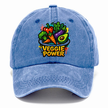 Colorful vegetables and plants on plate - plant-based lifestyle, veggie power - Classic Cap - Summer Sky(Blue)
