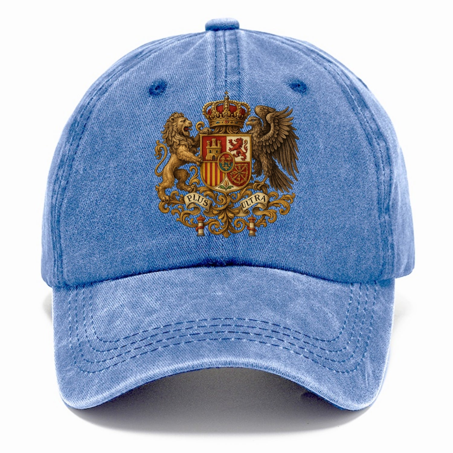 Spain Royal Logo (traditional Corona Real Española, Plus Ultra Banner, Premium Emblem) Classic Cap - Summer Sky(Blue)