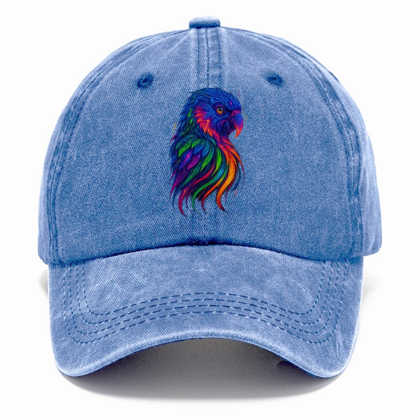 Vibrant parrot with feathers flowing into tropical rainbow streams, every color of - Classic Cap - Summer Sky(Blue)