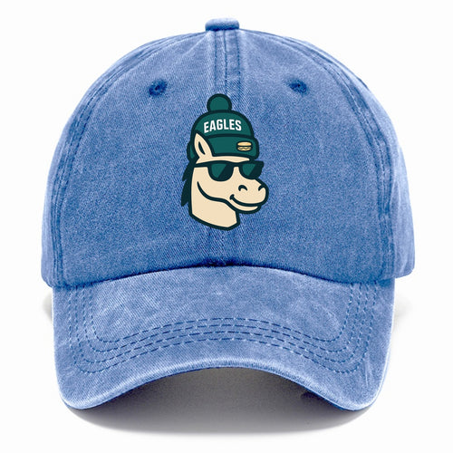 Philadelphia Horse wearing Eagles beanie with cheesesteak patch and wayfarer - Classic Cap