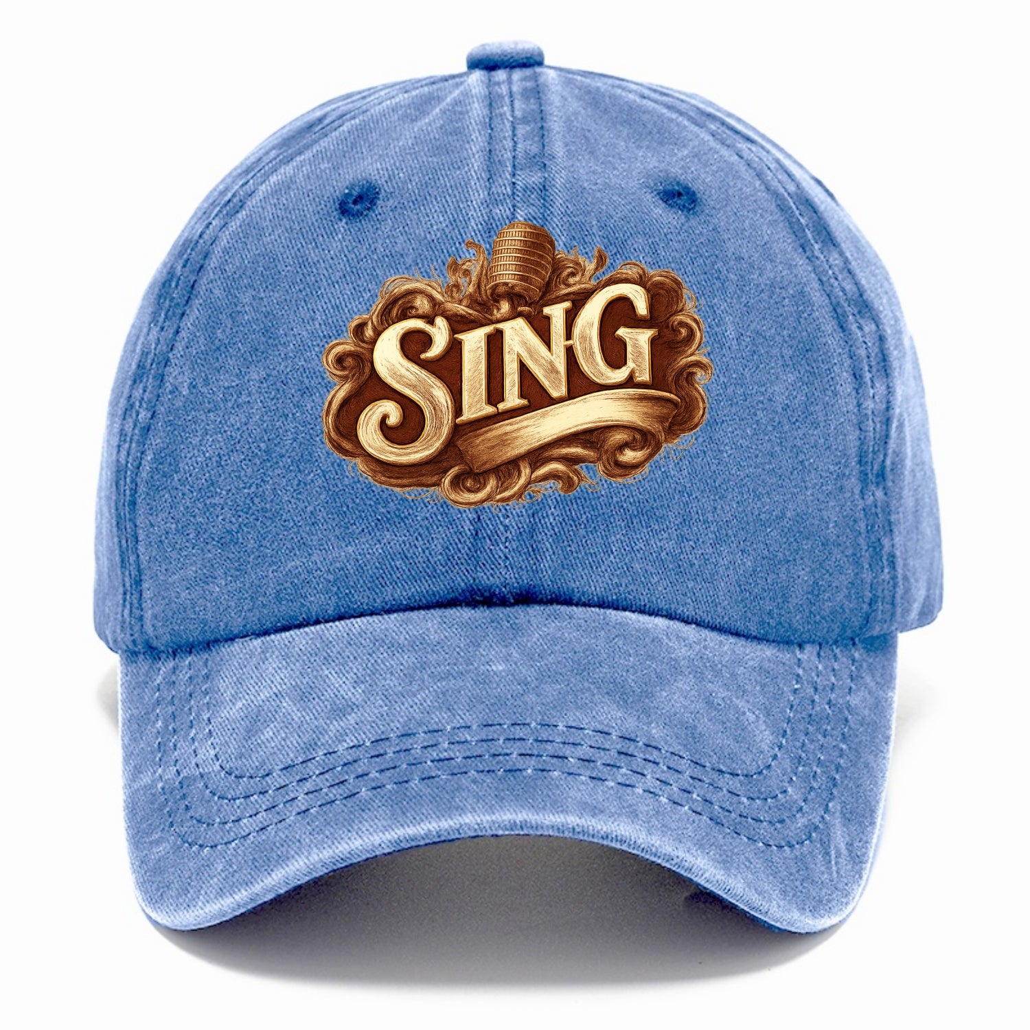 Bold typography design - "SING" - vocal expression, musical soul - Classic Cap - Summer Sky(Blue)
