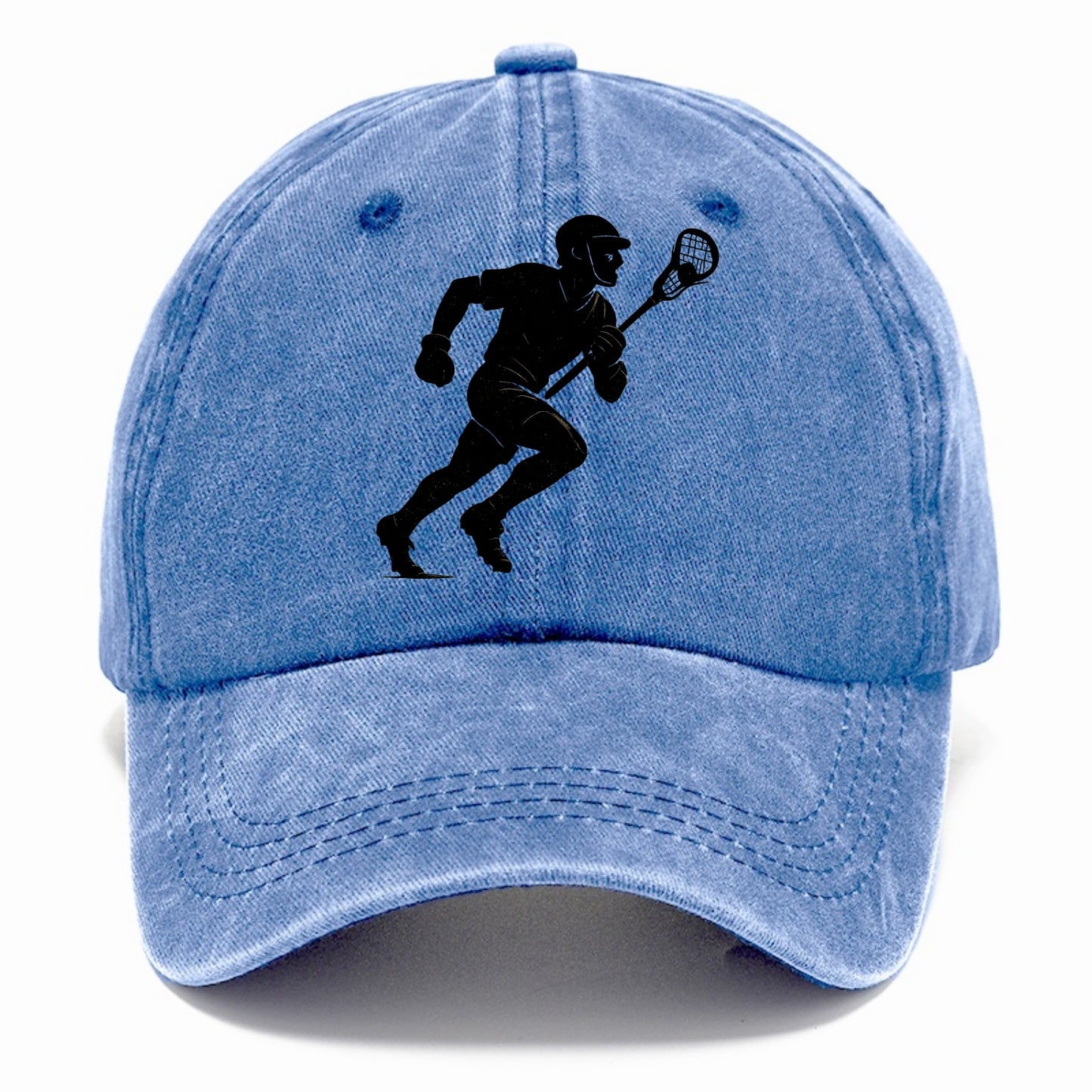 Lacrosse player cradling and running - Classic Cap - Summer Sky(Blue)