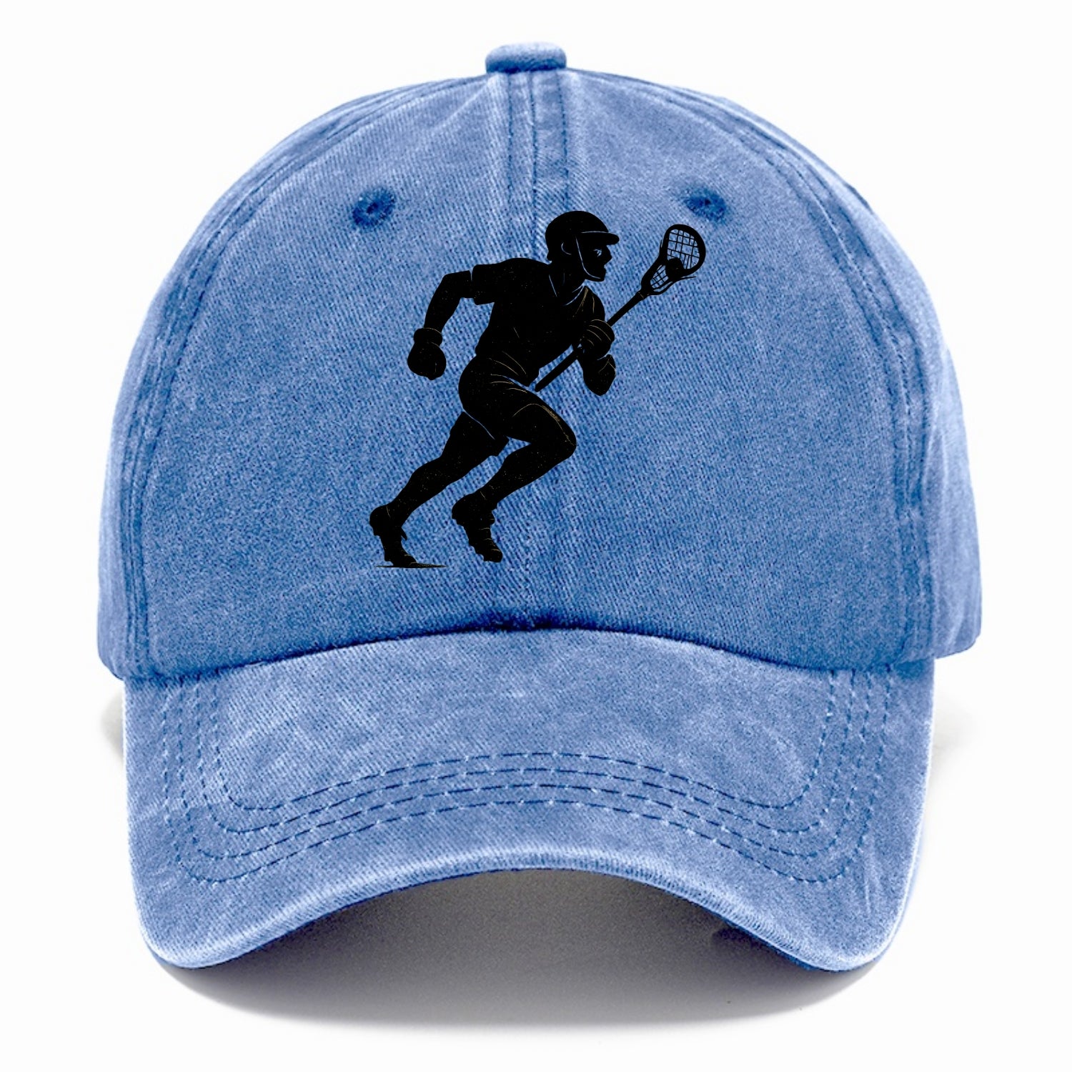 Lacrosse player cradling and running - Classic Cap - Summer Sky(Blue)