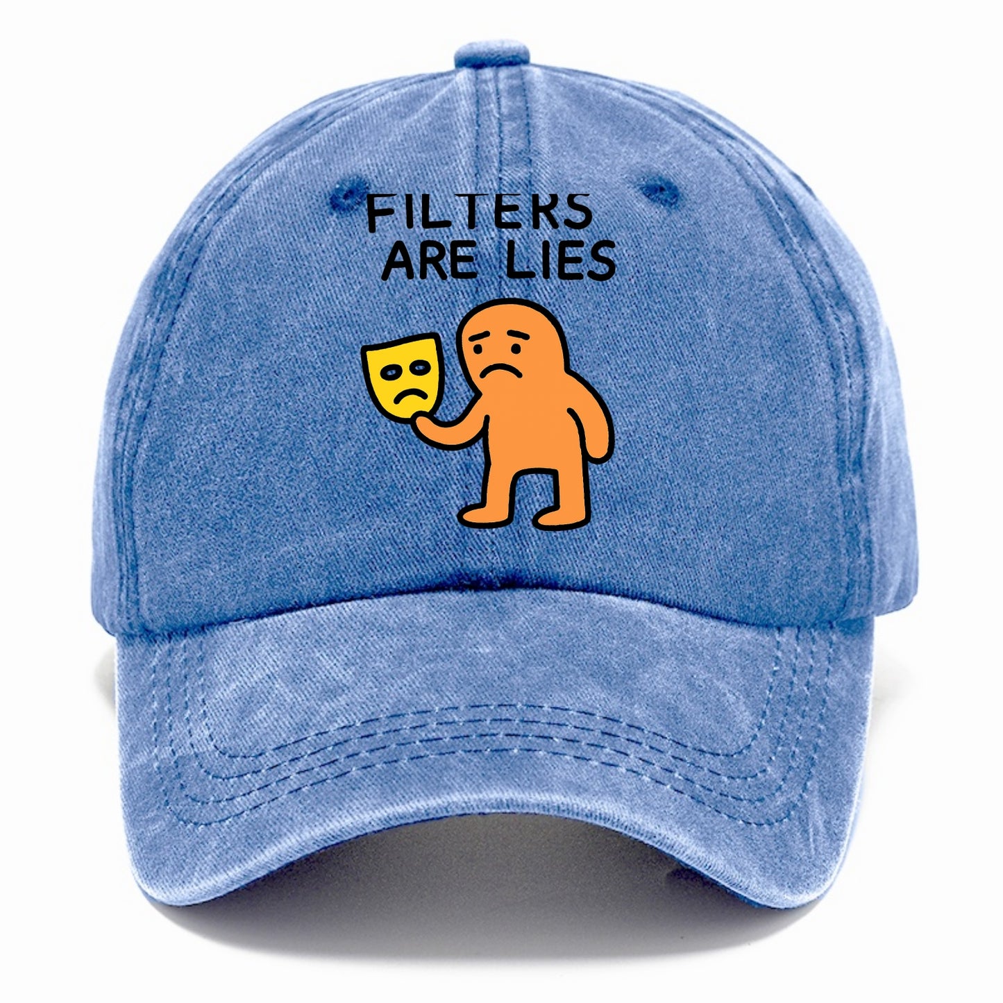 FILTERS ARE LIES | Mask arguing with face - Classic Cap - Summer Sky(Blue)