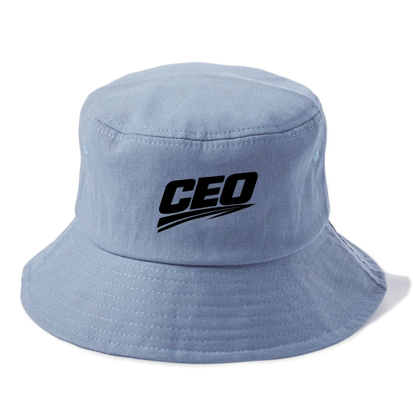 Bold typography design - "CEO" - chief executive, running things - Bucket Hat - Summer Sky(Blue)