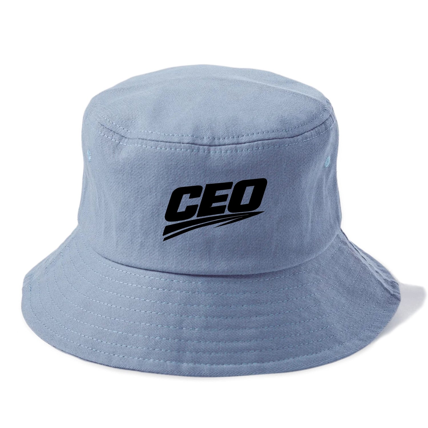 Bold typography design - "CEO" - chief executive, running things - Bucket Hat - Summer Sky(Blue)
