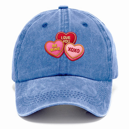 VALENTINES HEARTS - candy hearts in pink and red , love day - Classic Cap - Summer Sky(Blue)