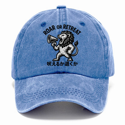 Roar or Retreat - Lion shouting into vin Classic Cap - Summer Sky(Blue)