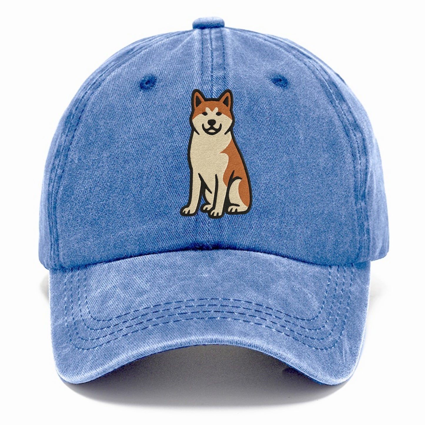 Akita - White and red sitting pose - Classic Cap - Summer Sky(Blue)