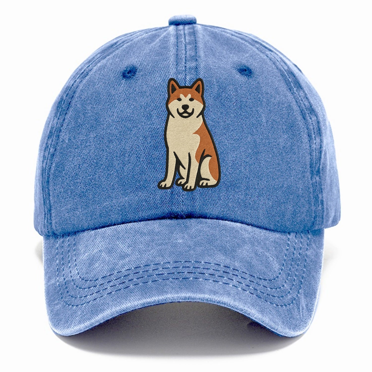 Akita - White and red sitting pose - Classic Cap - Summer Sky(Blue)