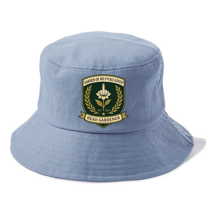 Shield with middle finger flower - "Garden of No F*cks Given - Head Gardener" - classy - Bucket Hat - Summer Sky(Blue)