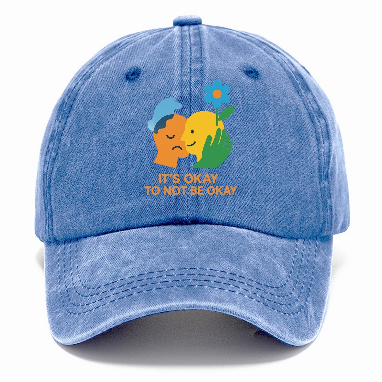 Mental health stigma fading as support grows - "It's Okay to Not Be Okay" - wellbeing - Classic Cap - Summer Sky(Blue)