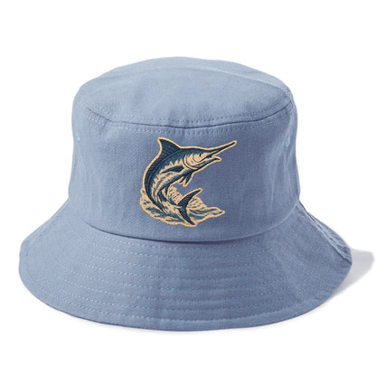 SWORDFISH MARLIN - leaping marlin in blue and silver , sport fishing - Bucket Hat - Summer Sky(Blue)