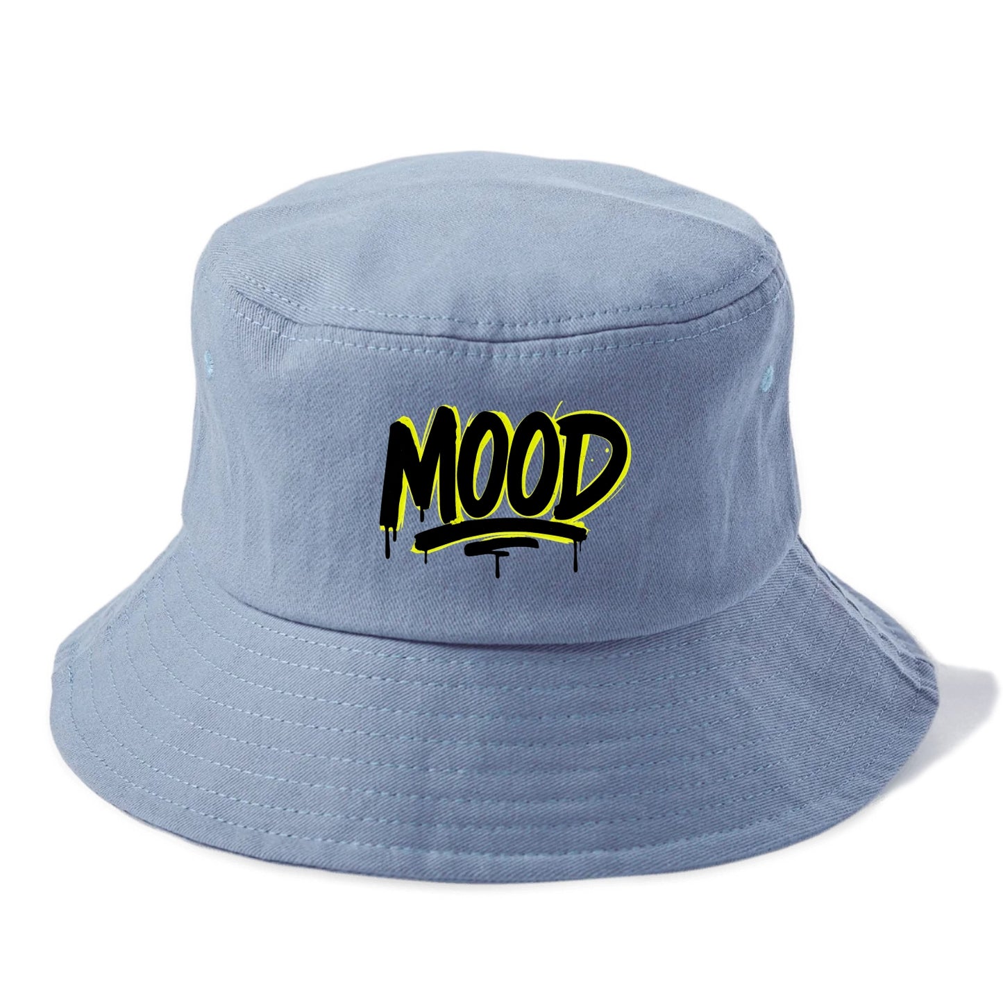 Bold typography design - "MOOD" - current state, feeling it - Bucket Hat - Summer Sky(Blue)