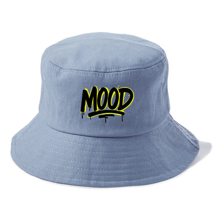 Bold typography design - "MOOD" - current state, feeling it - Bucket Hat - Summer Sky(Blue)