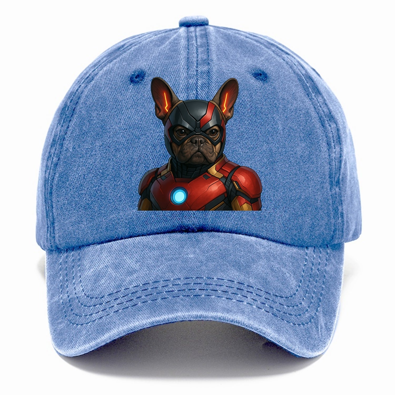 French Bulldog Iron Man  - Classic Cap - Summer Sky(Blue)