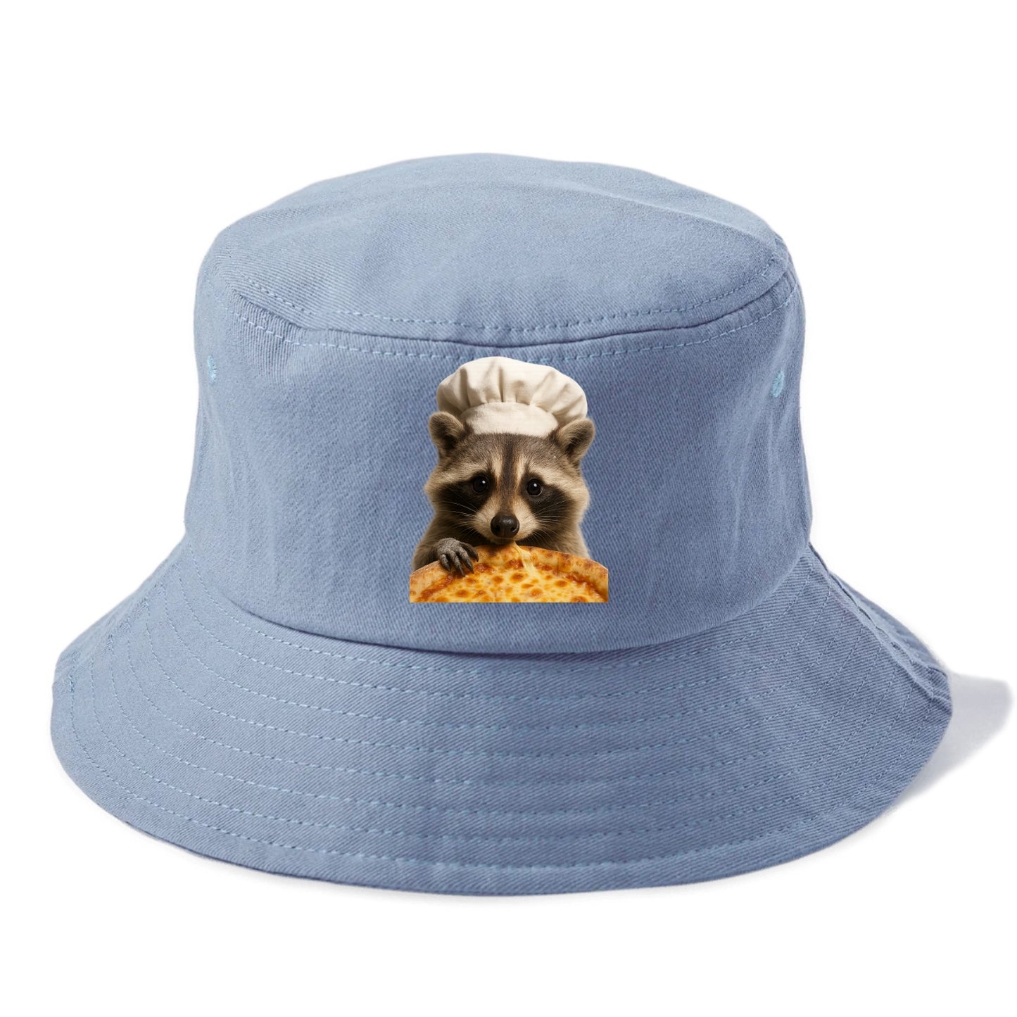 Pizza Dad Raccoon  - Bucket Hat - Summer Sky(Blue)