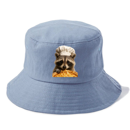 Pizza Dad Raccoon  - Bucket Hat - Summer Sky(Blue)
