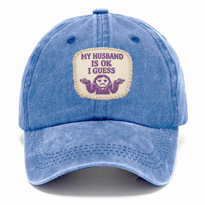 MY HUSBAND IS OK I GUESS - purple ok shrug - purple - mediocre husband - Classic Cap - Summer Sky(Blue)